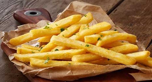 Mccain french fries on brown paper